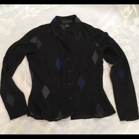 Vintage Black Finity Studio Silk Top - Picture 4 of 4